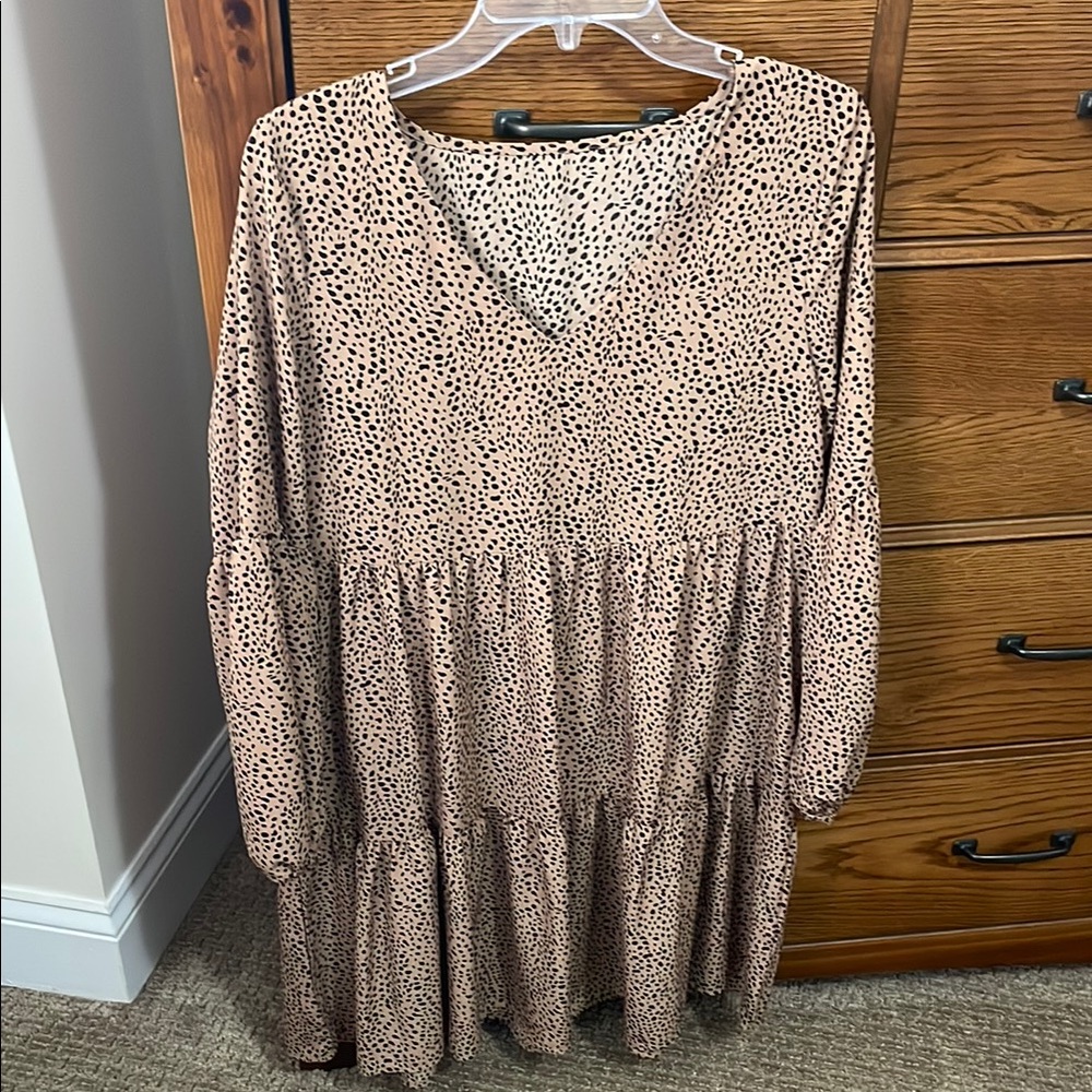 Leopard Print V-Neck Dress